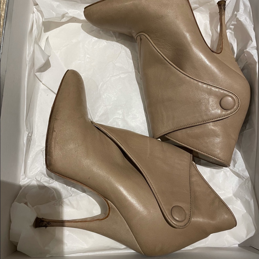Brian Atwood Beige Leather Booties